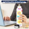 Rangoli Doodle - UV and 3D Designed Stainless Steel Water Bottle - Image 2