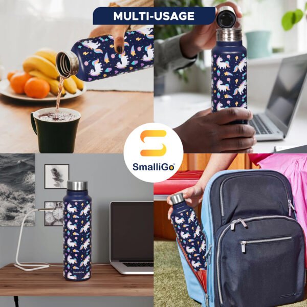 Unicorn Doodle - UV and 3D Designed Stainless Steel Water Bottle - Image 4